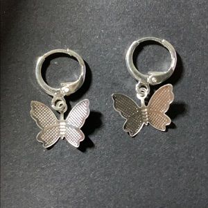 Silver Butterfly Earrings